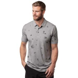 Men's Gray Polo Shirt Ice Breaker Golf Polo Resortwear Performance Casual XL